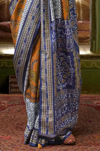 Elora Soft Silk Woven Designer Saree (Mustard)