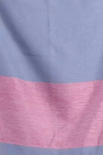 Grey pure cotton soft saree with contrast border
