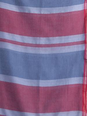 Grey pure cotton soft saree with  stripe pattern 4