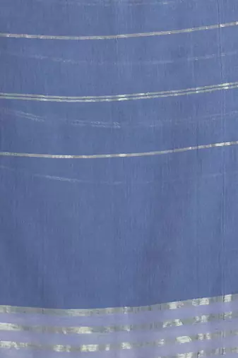 Grey pure cotton soft saree with  stripe pattern