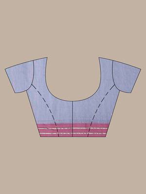 Grey pure cotton soft saree with  stripe pattern 5