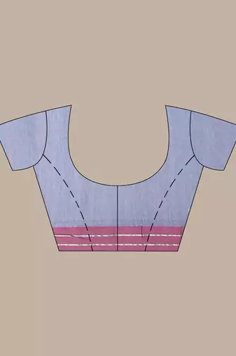 Grey pure cotton soft saree with  stripe pattern