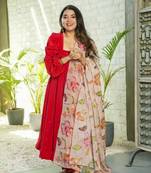 Red Velvet Kurta Suit Set