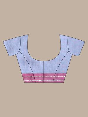 Grey pure cotton soft saree with  stripe pattern 5