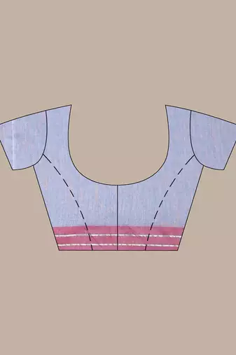 Grey pure cotton soft saree with  stripe pattern