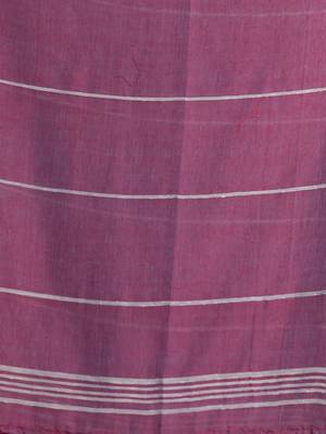 Grey pure cotton soft saree with  stripe pattern 4