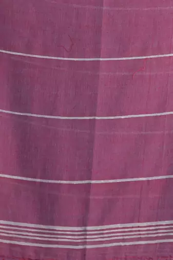 Grey pure cotton soft saree with  stripe pattern