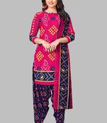 Unstitched crepe salwar suit material printed