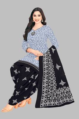 Unstitched crepe salwar suit material printed 1