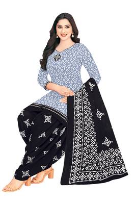 Unstitched crepe salwar suit material printed 2