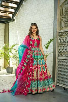 Designer Silk Printed Maxi Suit Set 1