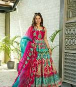 Designer Silk Printed Maxi Suit Set