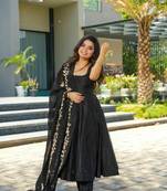 Black Chanderi Kurta Suit Set