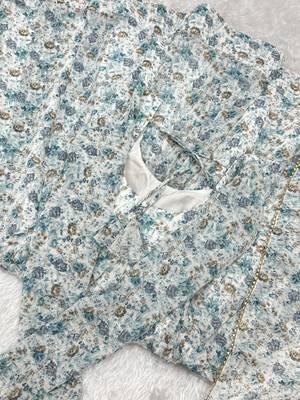 Chiffon Floral Print Fabric Padded Side Zipper Attached Fully Flair Anarkali Kurti Dupatta And Pent 8