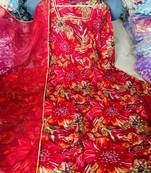 Heavy rayon digital prints with 3/4 sleeves dupatta: organza fabric with fancy lace??