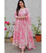 Rayon with printed embellished Anarkali set