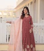 ONION PINK PREMIUM DESIGNER READYMADE GOWN COLLECTIONS FOR DESIRABLE WOMEN