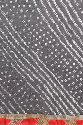 Hand Dyed Black Bandhani Georgette Sustainable Saree