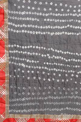 Hand Dyed Black Bandhani Georgette Sustainable Saree 4