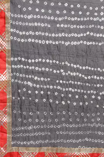 Hand Dyed Black Bandhani Georgette Sustainable Saree