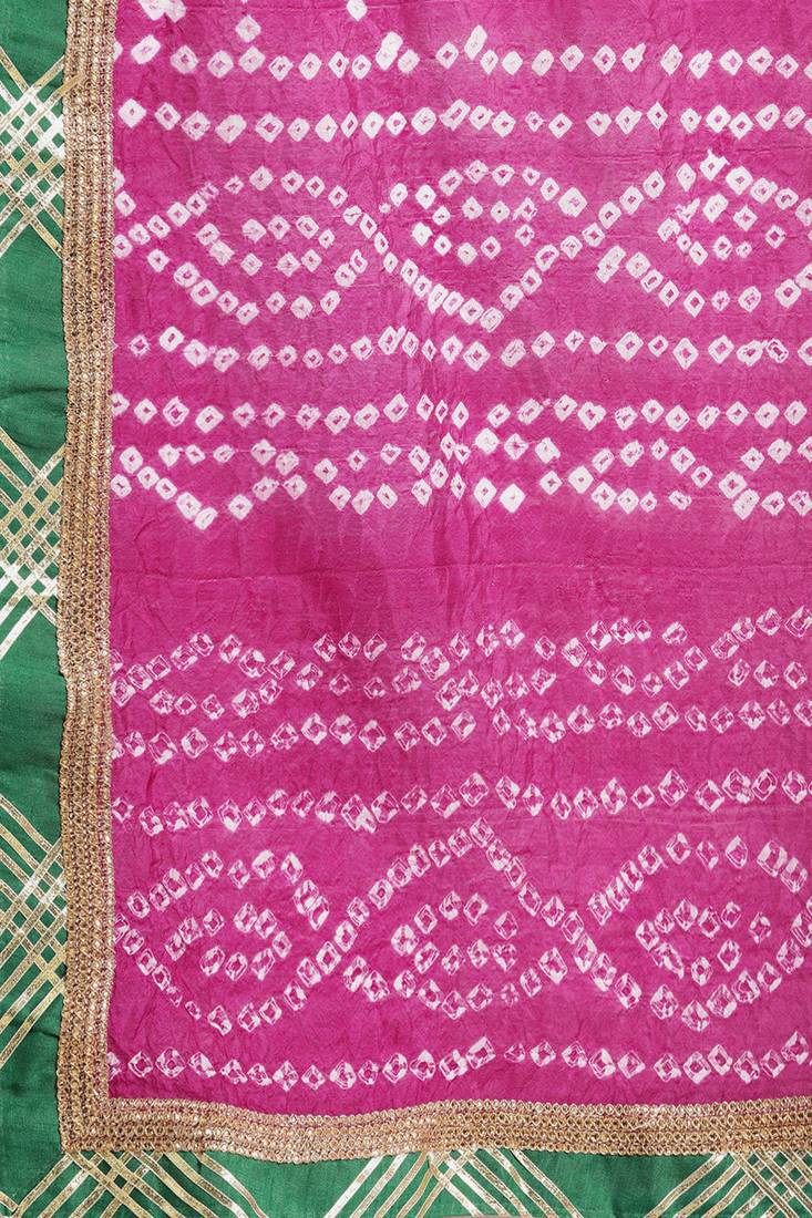 Hand Dyed Pink Bandhani Georgette Sustainable Saree