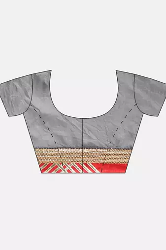 Hand Dyed Grey Bandhani Silk Saree