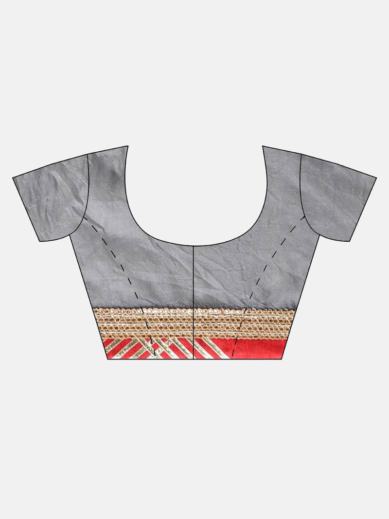 Hand Dyed Grey Bandhani Silk Saree