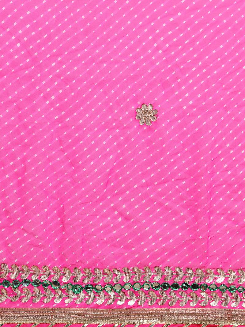 Handcrafted Gota Patti Leheriya Saree