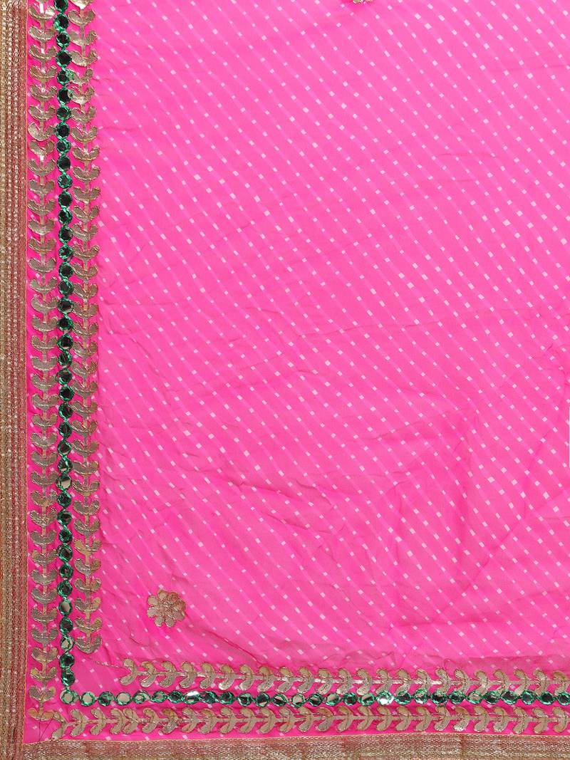 Handcrafted Gota Patti Leheriya Saree