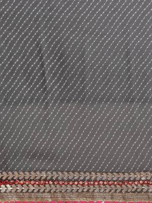 Black Hand Embellished Georgette Sustainable Saree 3