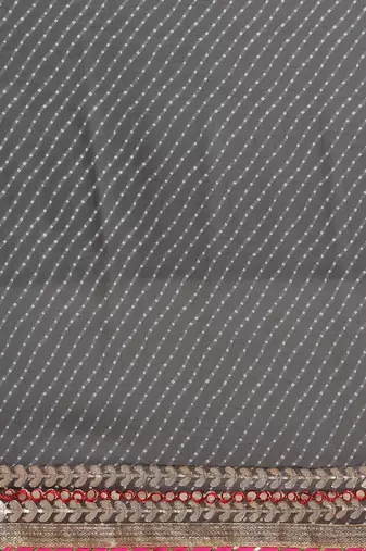 Black Hand Embellished Georgette Sustainable Saree