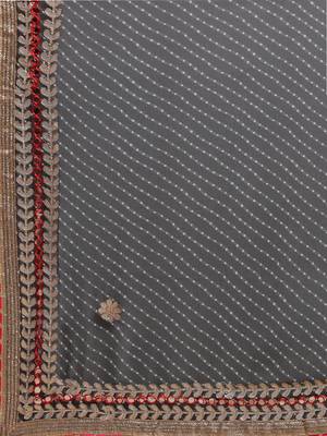 Black Hand Embellished Georgette Sustainable Saree 4