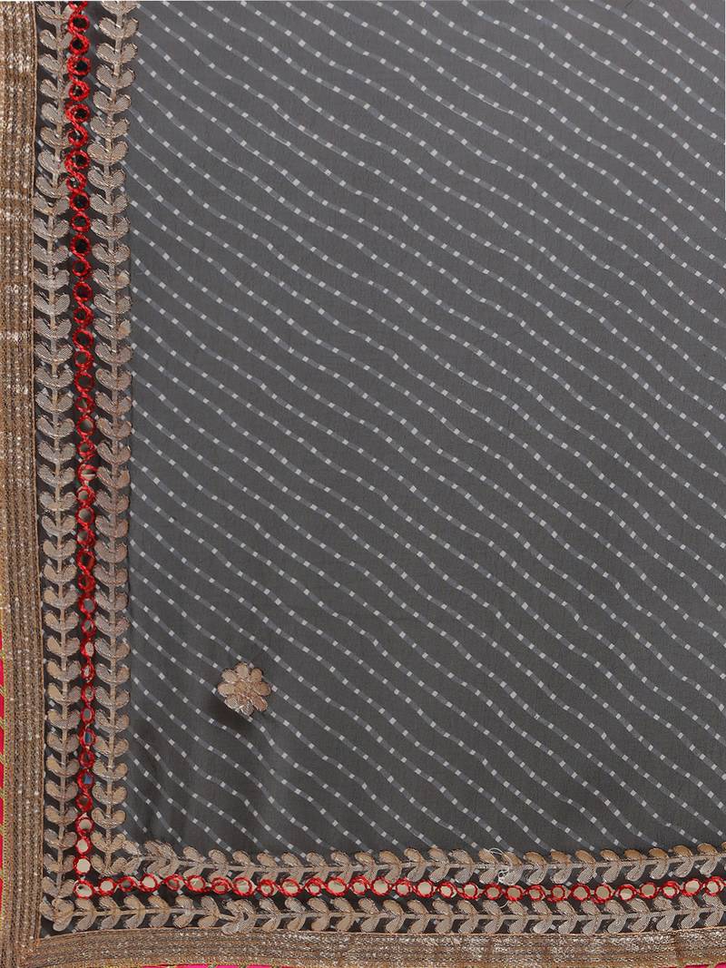 Black Hand Embellished Georgette Sustainable Saree