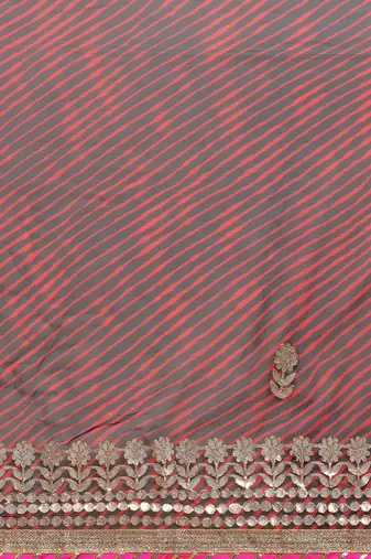 Leheriya Gotta Patti Poly Georgette Leheriya Saree