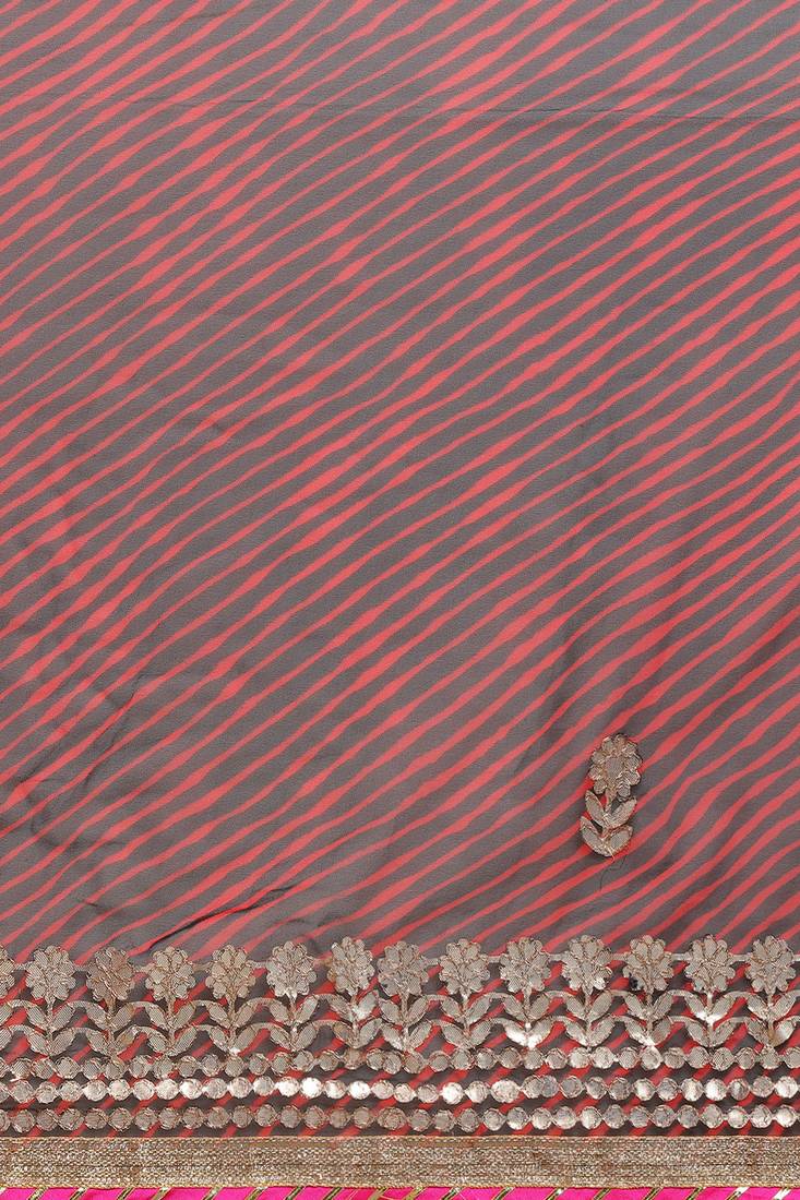 Leheriya Gotta Patti Poly Georgette Leheriya Saree