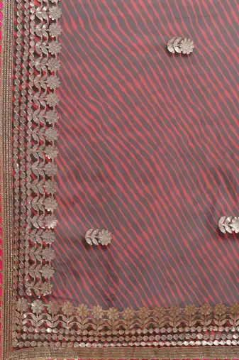 Leheriya Gotta Patti Poly Georgette Leheriya Saree