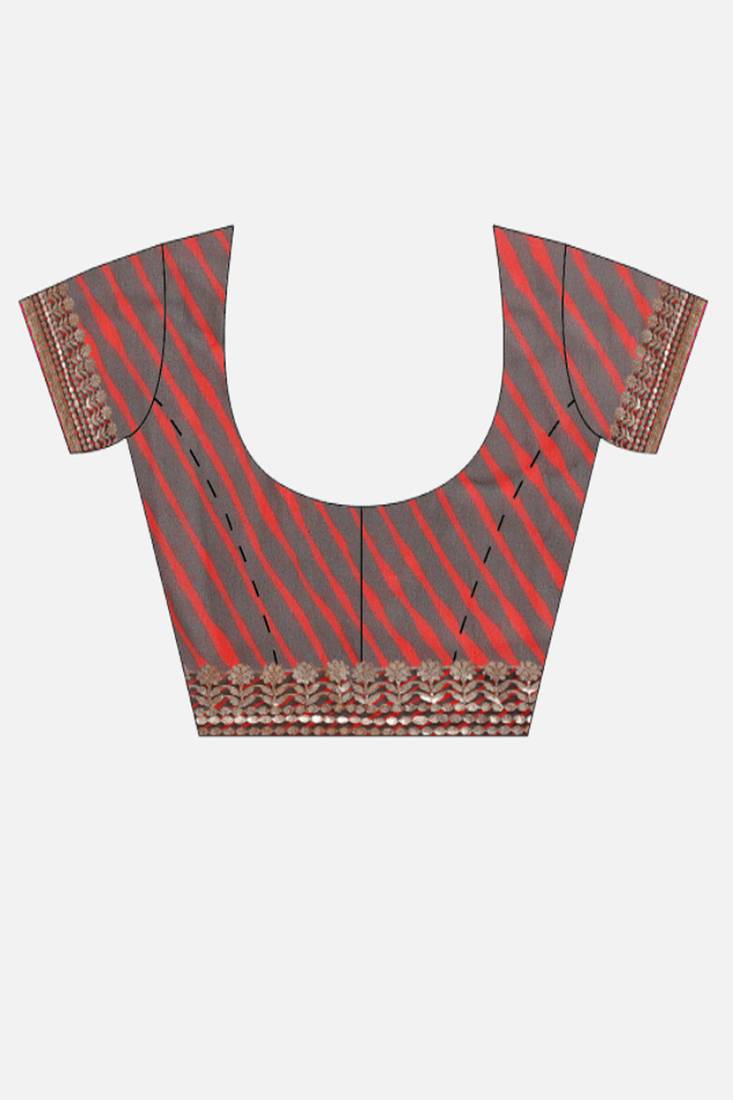 Leheriya Gotta Patti Poly Georgette Leheriya Saree