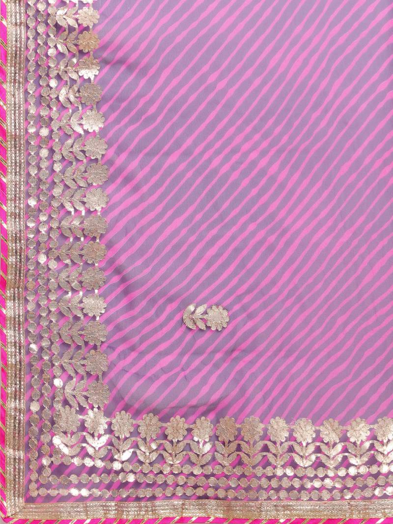 Purple Hand Embellished Georgette Saree