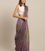 Multicolor Hand Bandhani Art Silk Saree