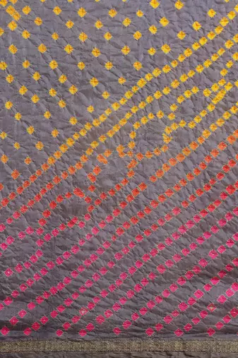 Multicolor Hand Bandhani Art Silk Saree