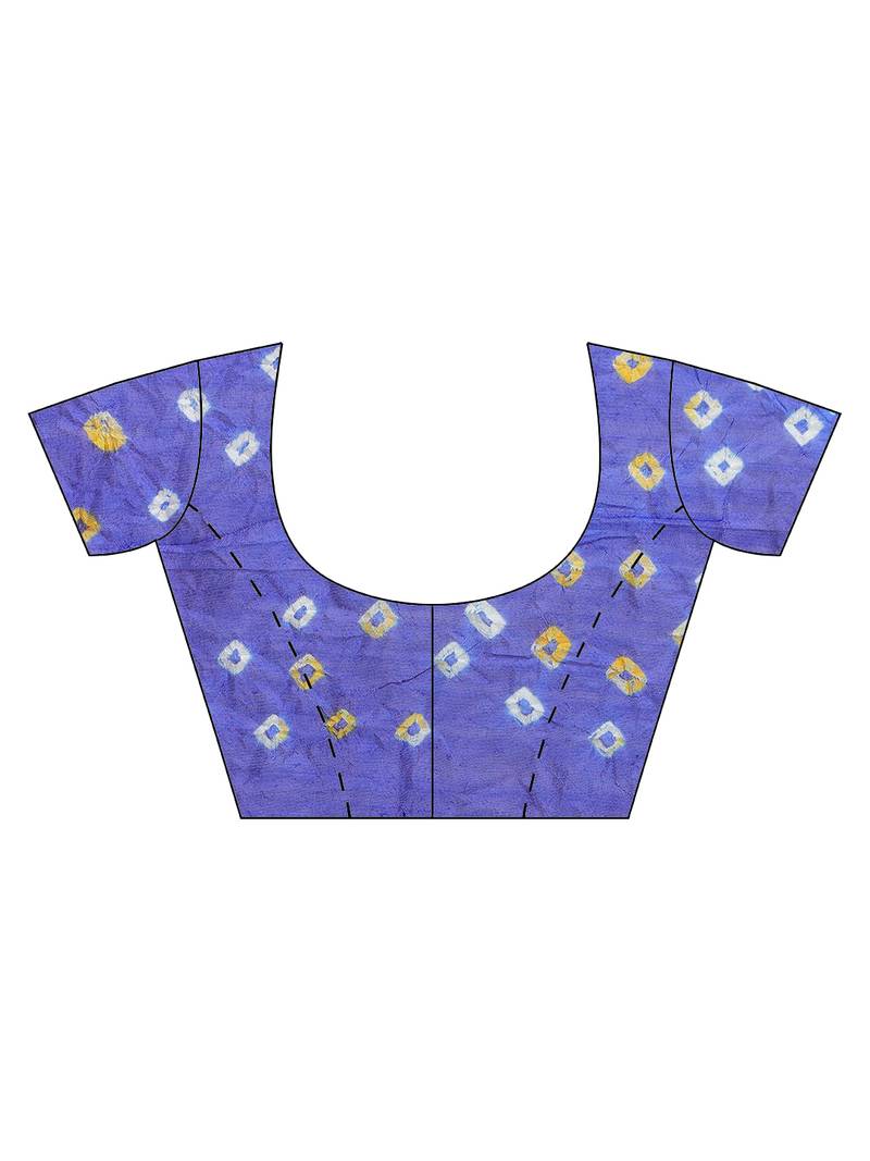 Green & Blue Bandhani Zari Art Silk Bandhani Saree