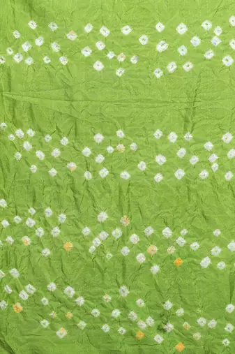 Hand Dyed Green & Purple Bandhani Silk Sustainable Saree