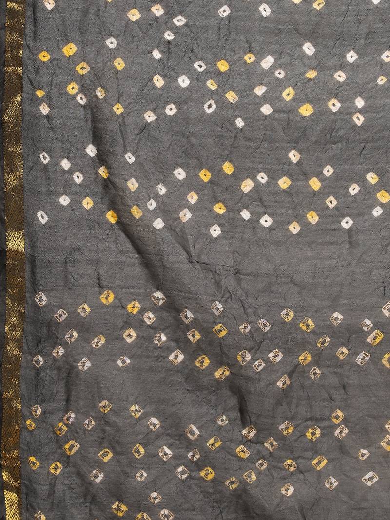 Hand Dyed Red & Black Bandhani Silk Sustainable Saree