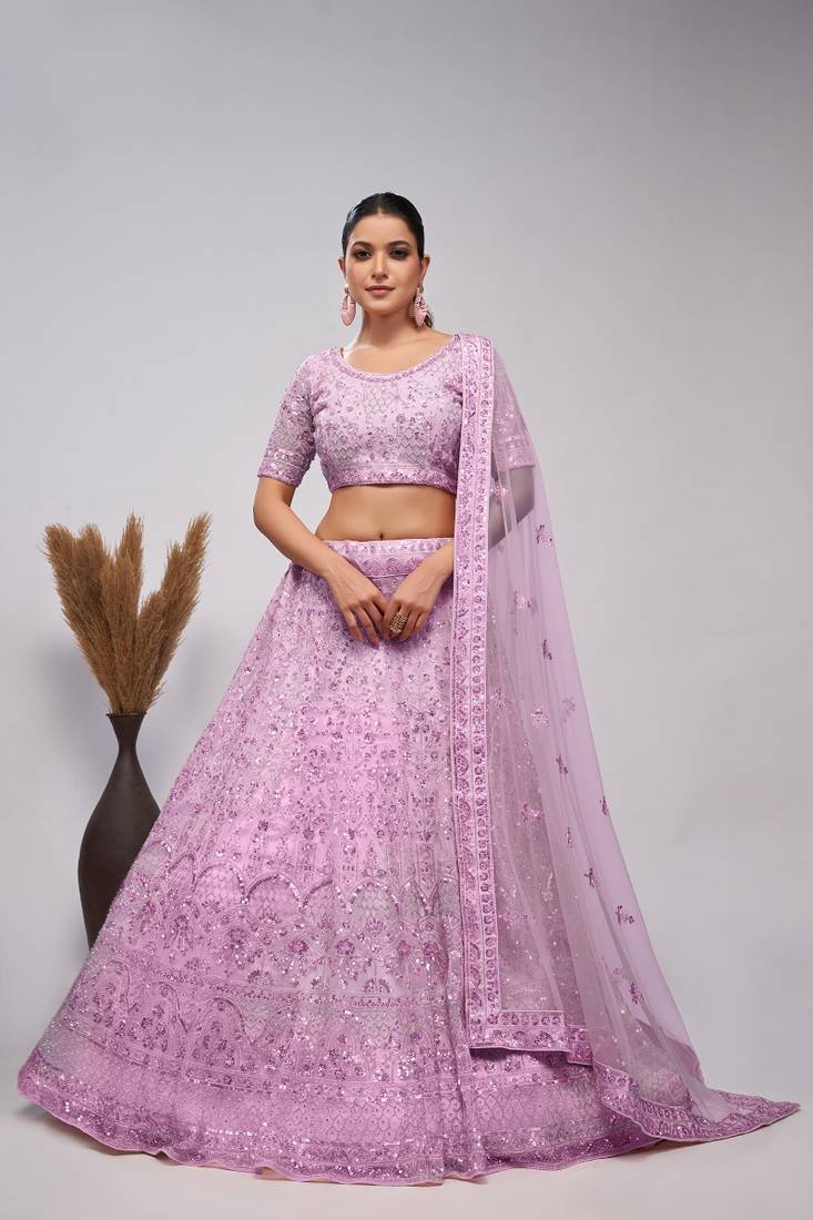 Mof EMbroidered Lehenga Choli Set With Dupatta