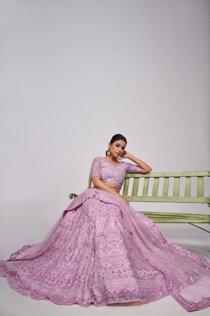 Mof EMbroidered Lehenga Choli Set With Dupatta