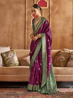 Soft Silk Printed Patola Saree For Women (Pulm) 1