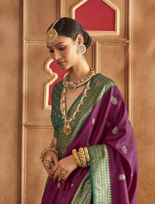 Soft Silk Printed Patola Saree For Women (Pulm) 3