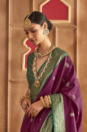 Soft Silk Printed Patola Saree For Women (Pulm)