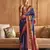 Soft Silk Printed Patola Saree (Navy Blue)