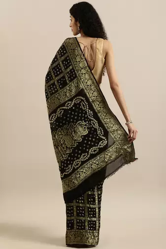 Hand Dyed Bandhani Silk Sustainable Saree